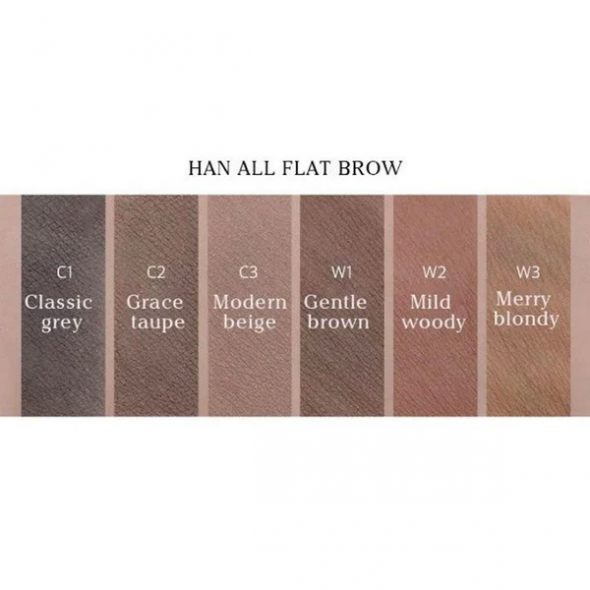 Карандаш для бровей в серо-коричневом оттенке Rom&nd Han All Flat Brow C2 Grace Taupe