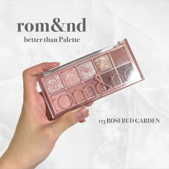 Палетка теней в розовых оттенках Rom&nd Better Than Palette #03 Rosebud Garden